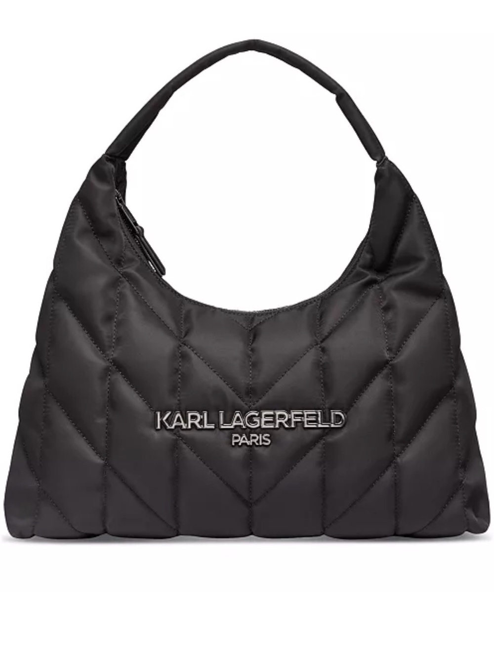 Karl Lagerfeld Quilted Black Shoulder Hobo with Logo